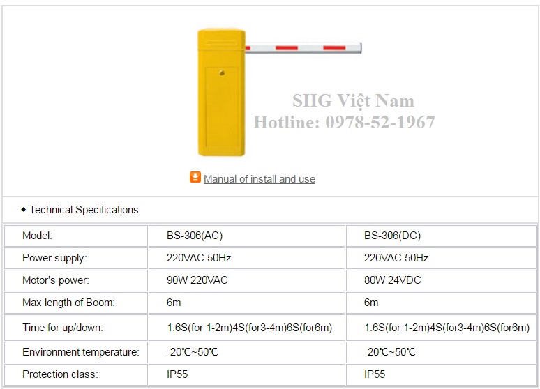 Barrier tu dong bs-306